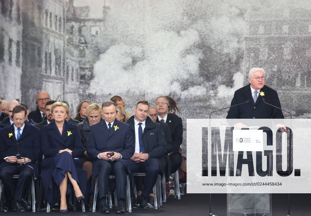 80th anniversary of the Warsaw Ghetto Uprising Photo: Piotr Molecki East News President of Germany Frank-Walter Steinmeier deliveres the speech during the official ceremonies marking the 80th anniversary of the outbreak of the Warsaw Ghetto Uprising on April 19, 2023 in Warsaw, Poland. Uprising in the Warsaw Ghetto started on April 19, 1943 and lasted for four weeks. EN_01561646_0419
