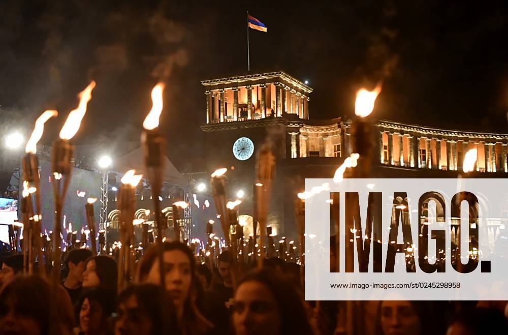 Armenia Torchlight Procession 8417719 23.04.2023 People take part in a torchlight procession commemorating the victims of the Armenian genocide of 1915, in Yerevan, Armenia. Aram Nersesyan Sputnik Yerevan Armenia