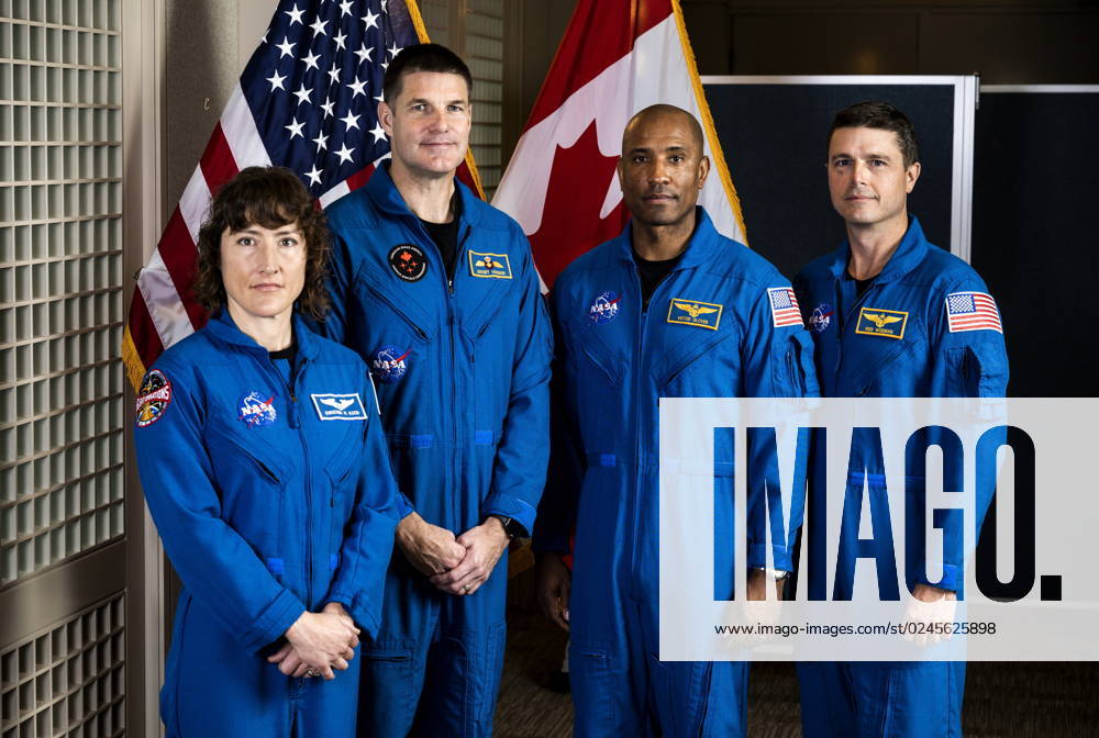 Ottawa, ON, CAN: The crew of Artemis II, Christina Hammock Koch, left, Jeremy Hansen, Victor Glover, and Reid Wiseman, are shown at the U.S. Embassy in Ottawa, Tuesday, April 25, 2023. Ottawa CAN - ZUMAc35_ 20230425_zaf_c35_035