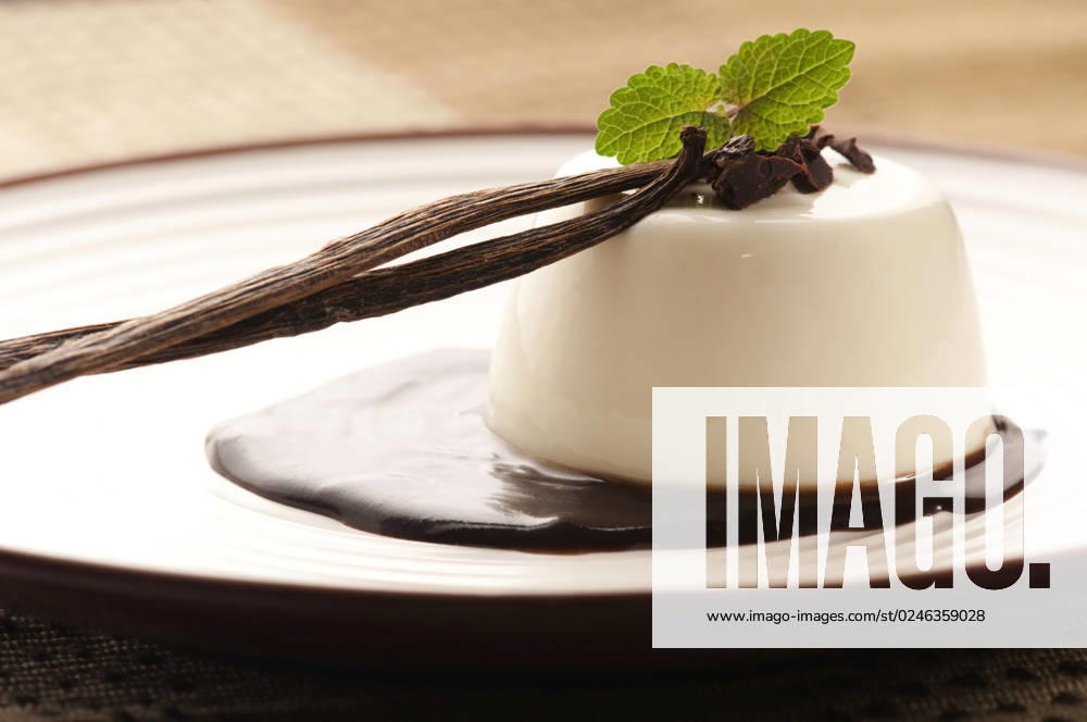 Panna Cotta with chocolate and vanilla beans