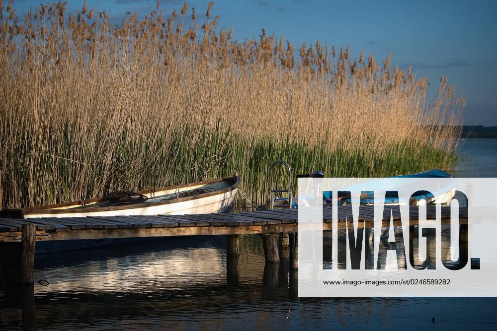Fishing boats on Hungary s Lake Balaton at sunset on April 30, 2023. (CTKxPhoto PetrxMalina) CTKPhotoF202305040003701 CTKPhotoF202305040003701