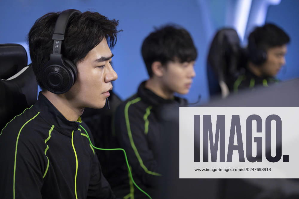 Young Chinese men playing esports Beijing China