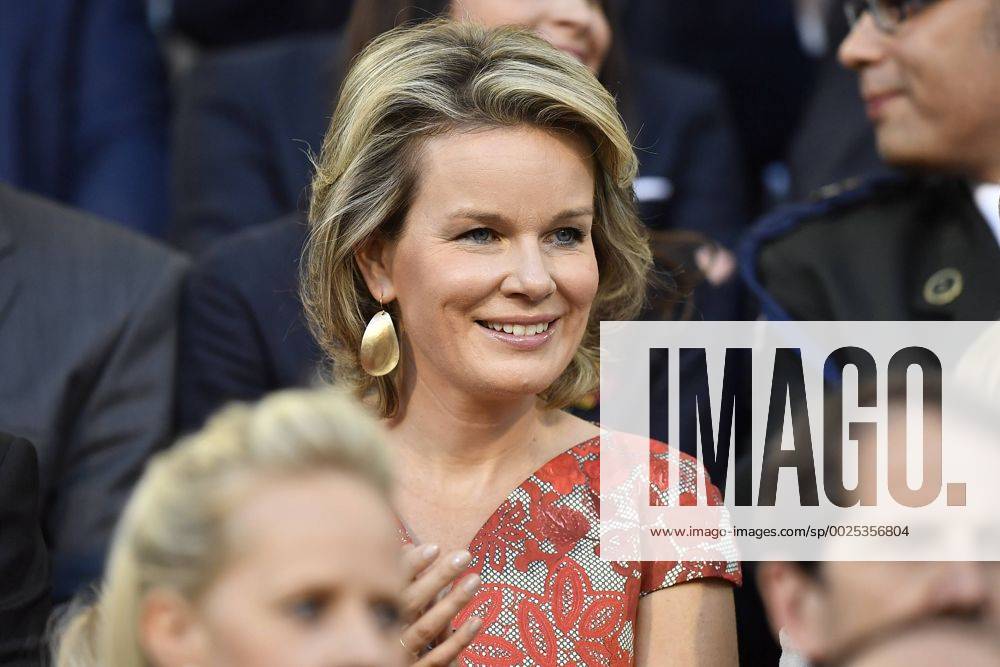 Queen Mathilde of Belgium pictured during the 2016 edition of the AG Insurance Memorial Van Damme IAAF Diamond League athletics meeting, Friday 09 September 2016 in Brussels. NICOLASxLAMBERT x04927420x