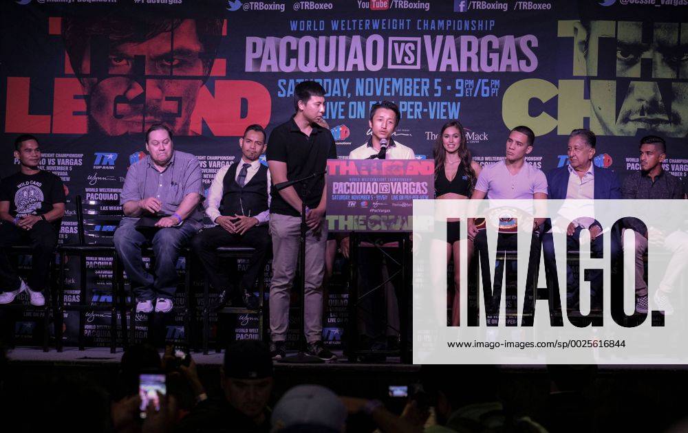 Los Angeles, California, U.S - Chinese boxer Zou Shiming speaks in a press conference PK Pressekonferenz on September 27, 2016 in Los Angeles. Three action-packed World Championship WM Weltmeisterschaft fights (NONITO DONAIRE VS. JESSIE MAGDALENO îSCAR VALDEZ VS. HIROSHIGE OSAWA ZOU SHIMING VS. PRASITAK PAPOEM) will act as co-main events to the MANNY ÒPacmanà PACQUIAO à JESSIE VARGAS World Boxing Organization (WBO) welterweight world title fight, Saturday, November 5, at the Thomas & Mack Center on the campus of the University of Nevada, Las Vegas. Press Conference for World Title Fights - ZUMAc68_