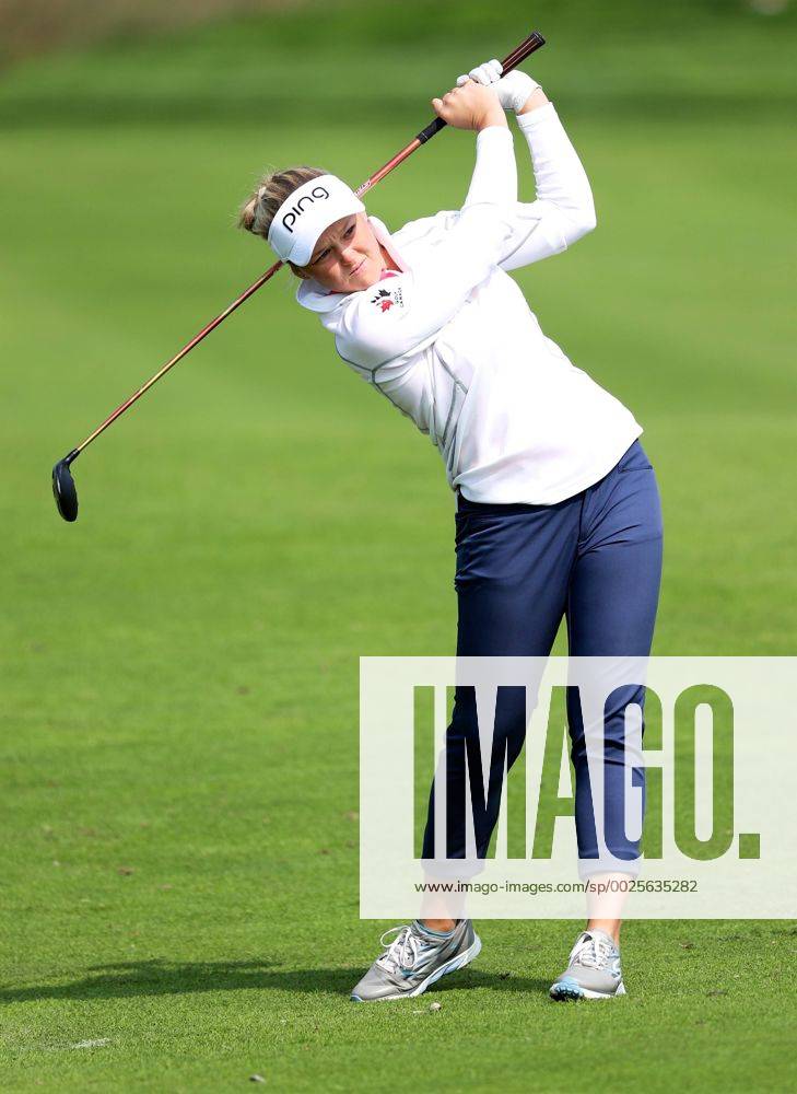 Brooke M. Henderson of Canada in action during the 1st round of the 2016 Reignwood LPGA Golf Damen Classic at Reignwood golf club on September 29, 2016 in Beijing, China. CFP492963935
