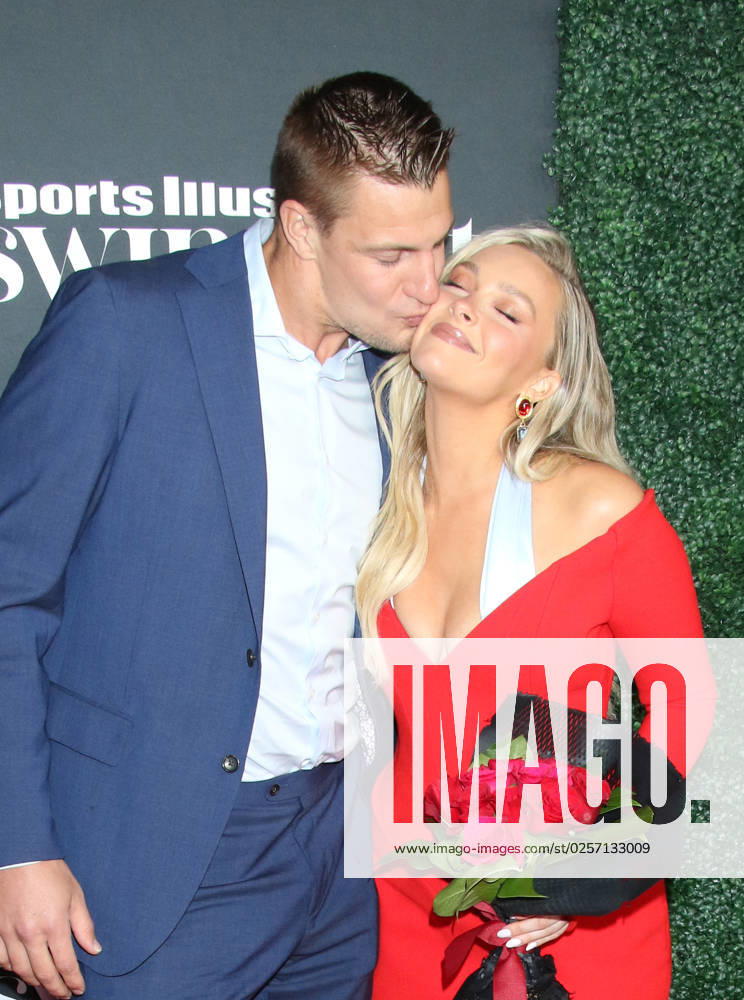 NEW YORK, NY- MAY 18: Rob Gronkowski and Camille Kostek at the 2023 Sports Illustrated Swimsuit Issue release party at Hard Rock Hotel New York on May 18, 2023 in New York City.