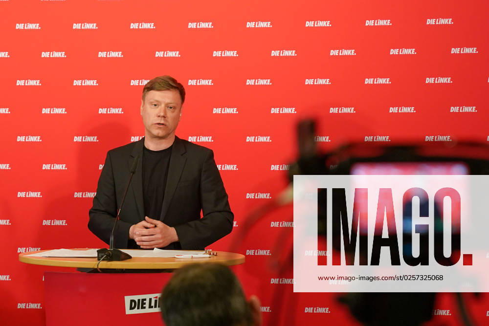 Berlin, Deutschland 22. Mai 2023: Pressekonferenz Martin Schirdewan Vorsitzender der Partei DIE LINKE - 22.05.2023 Im Bild: Martin Schirdewan, Vorsitzender der Partei Die Linke Karl-Liebknecht Haus Berlin