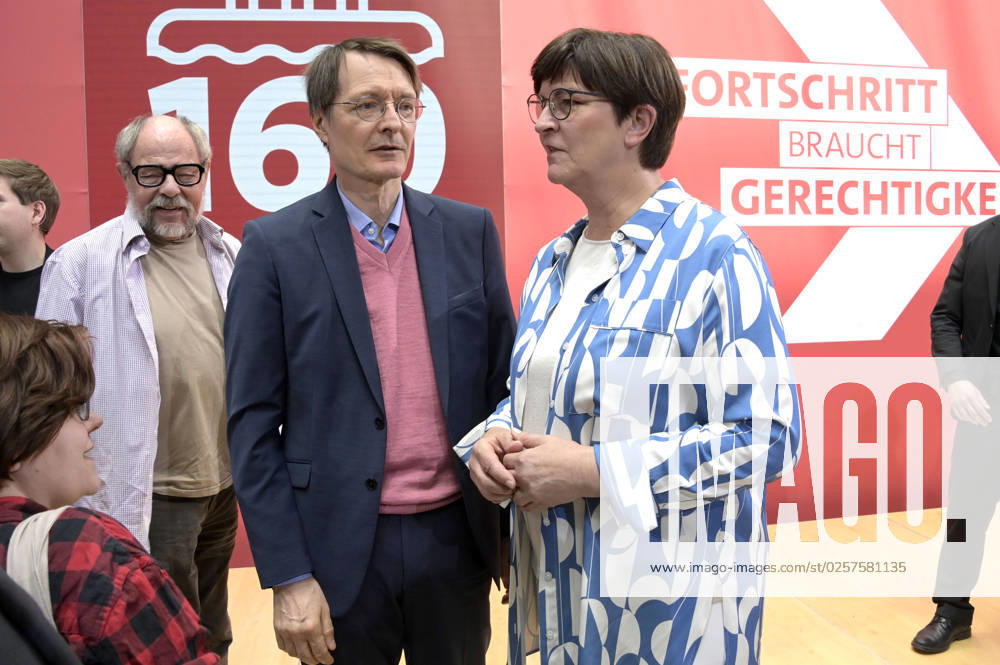 Karl Lauterbach und Saskia Esken bei der Jubiläumsveranstaltung der SPD Fortschritt braucht Gerechtigkeit - Seit 160 Jahren Ideen für morgen im Willy-Brandt-Haus. Berlin