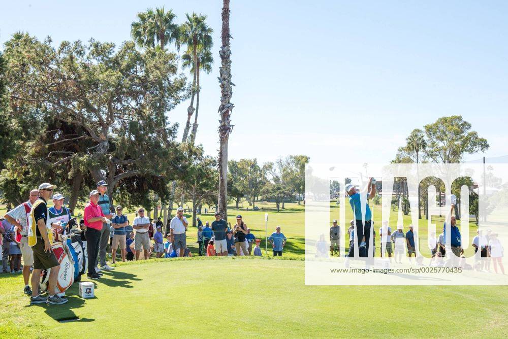 Newport Beach, California, USA - Kenny Perry makes a tee shot on the second hole during the final round of the Toshiba Classic at the Newport Beach Country Club on October 9, 2016 in Newport Beach, California. Toshiba Classic - Final Round - ZUMAg139