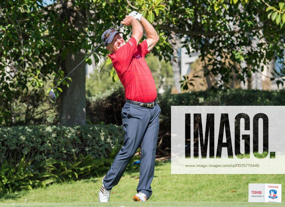 Newport Beach, California, USA - Fred Funk makes a tee shot on the sixth hole during the final round of the Toshiba Classic at the Newport Beach Country Club on October 9, 2016 in Newport Beach, California. Toshiba Classic - Final Round - ZUMAg139