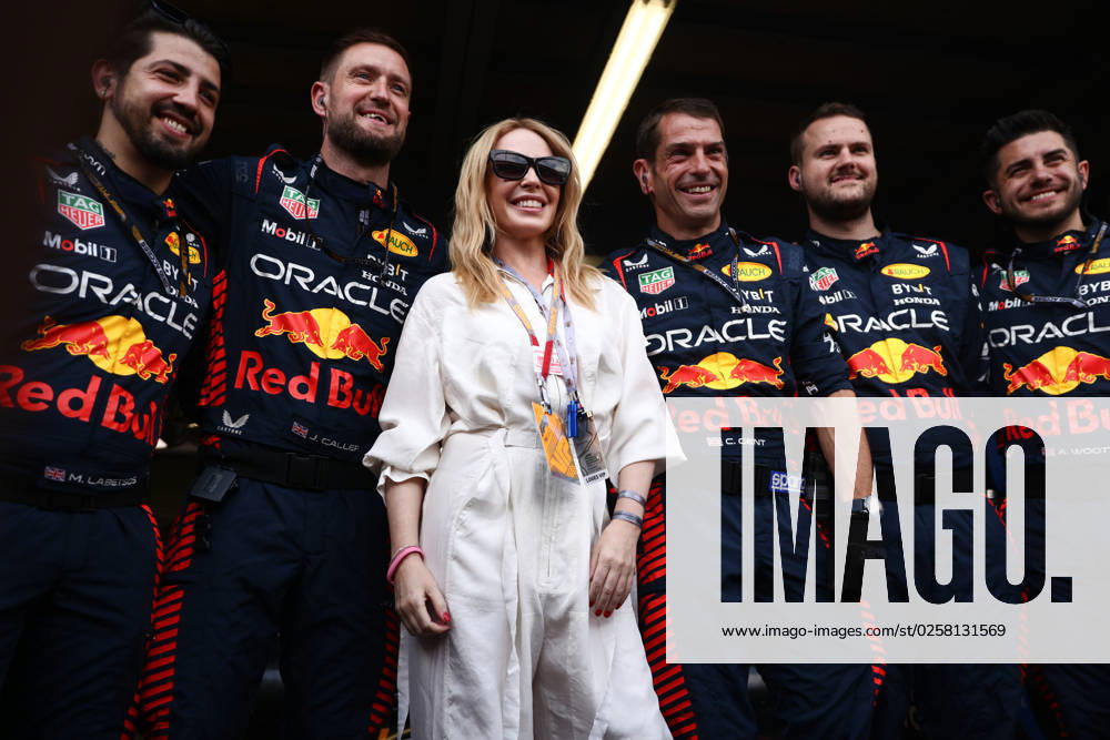 Kylie Minogue is seen in Red Bull Racing garage after F1 Grand Prix of Monaco at Circuit de Monaco on May 27, 2023 in Monte-Carlo, Monaco. Monte Carlo Monaco - ZUMAz156 20230528_zip_z156_048