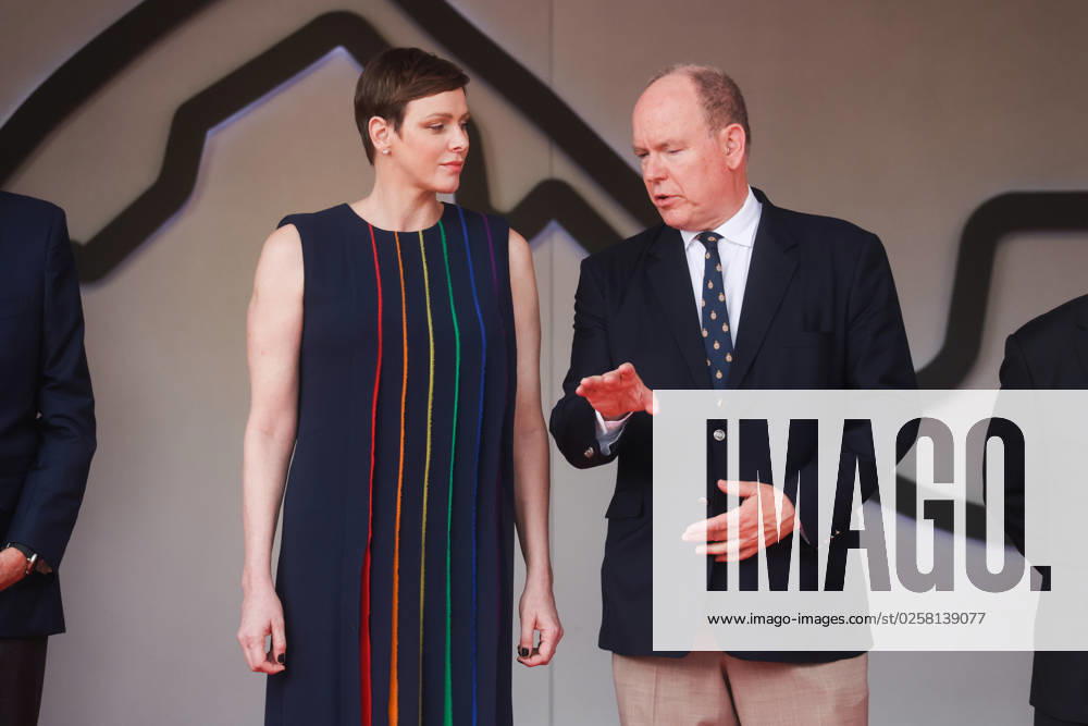 Charlene, Princess of Monaco and Albert II, Prince of Monaco, are seen on podium after F1 Grand Prix of Monaco at Circuit de Monaco on May 27, 2023 in Monte-Carlo, Monaco. Monte Carlo Monaco - ZUMAz156 20230528_zip_z156_029
