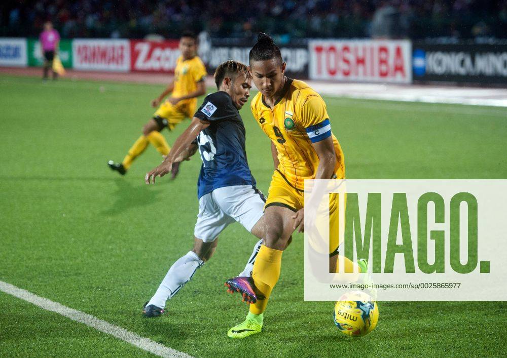 AFF Suzuki Cup Qualifier Cambodia vs Brunei Darussalam Phnom Penh Cambodia 18th October 2016 AFF Suzuki Cup Qualifier Cambodia vs Brunei Darussalam In a rain soaked match the home team beat Brunei 3-0. Bolkiah Jefri Faiq attacks for Brunei