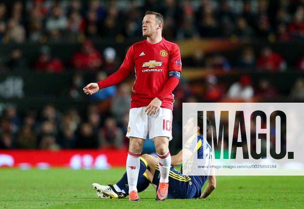 Wayne Rooney of Manchester United ManU reacts during the UEFA Europa League match at Old Trafford, Manchester. Picture date: October 20th, 2016. Pic Matt McNulty Sportimage .