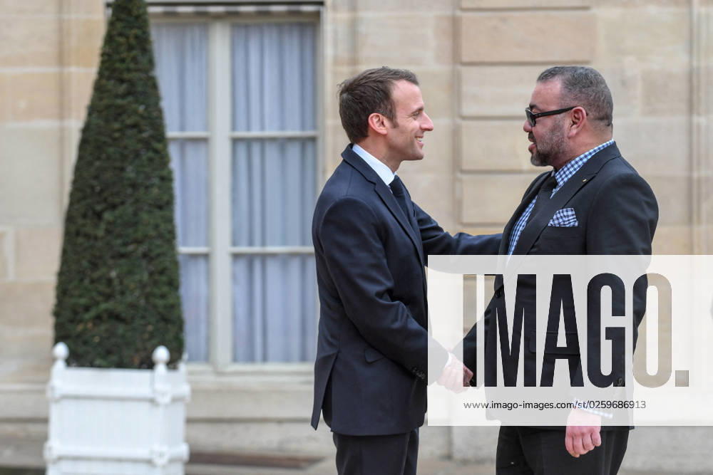 Macron Targeted In Project Pegasus Spyware Case File photo dated April 10, 2018 of French president Emmanuel Macron (left) receives Morocco s King Mohammed VI at the Elysee Palace in Paris, France. The phone of French President Emmanuel Macron was targeted for potential surveillance on behalf of Morocco in the Pegasus spyware case. An investigation published on Sunday by 17 media organisations, led by the Paris-based non-profit journalism group Forbidden Stories, said the spyware, made and licensed by Israeli company NSO, had been used in attempted and successful hacks of smartphones belonging to journalists, government officials and human rights activists. Photo by Ammar Abd Rabbo ABACAPRESS.COM Paris France