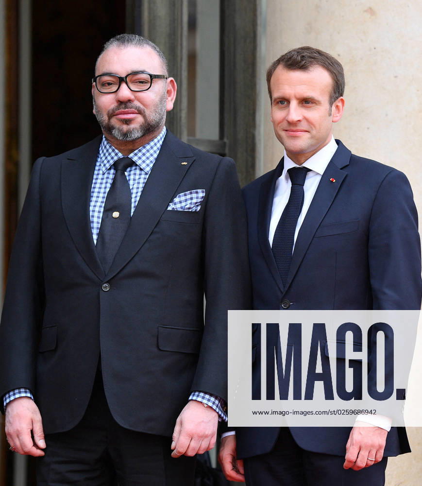 Macron Targeted In Project Pegasus Spyware Case File photo dated April 10, 2018 of French President Emmanuel Macron receives the King of Morocco Mohammed VI at the Elysee presidential palace in Paris. The phone of French President Emmanuel Macron was targeted for potential surveillance on behalf of Morocco in the Pegasus spyware case. An investigation published on Sunday by 17 media organisations, led by the Paris-based non-profit journalism group Forbidden Stories, said the spyware, made and licensed by Israeli company NSO, had been used in attempted and successful hacks of smartphones belonging to journalists, government officials and human rights activists. Photo by Christian Liewig ABACAPRESS.COM unknown