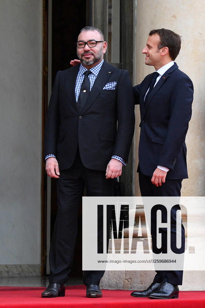 Macron Targeted In Project Pegasus Spyware Case File photo dated April 10, 2018 of French President Emmanuel Macron receives the King of Morocco Mohammed VI at the Elysee presidential palace in Paris. The phone of French President Emmanuel Macron was targeted for potential surveillance on behalf of Morocco in the Pegasus spyware case. An investigation published on Sunday by 17 media organisations, led by the Paris-based non-profit journalism group Forbidden Stories, said the spyware, made and licensed by Israeli company NSO, had been used in attempted and successful hacks of smartphones belonging to journalists, government officials and human rights activists. Photo by Christian Liewig ABACAPRESS.COM unknown