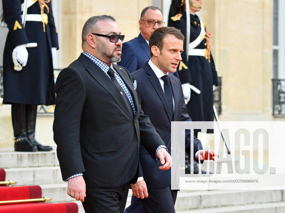 Macron Targeted In Project Pegasus Spyware Case File photo dated April 10, 2018 of French President Emmanuel Macron receives the King of Morocco Mohammed VI at the Elysee presidential palace in Paris. The phone of French President Emmanuel Macron was targeted for potential surveillance on behalf of Morocco in the Pegasus spyware case. An investigation published on Sunday by 17 media organisations, led by the Paris-based non-profit journalism group Forbidden Stories, said the spyware, made and licensed by Israeli company NSO, had been used in attempted and successful hacks of smartphones belonging to journalists, government officials and human rights activists. Photo by Christian Liewig ABACAPRESS.COM unknown