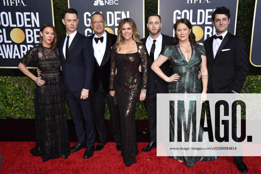77th Golden Globe Awards - LA - Arrivals Samantha Bryant, Colin Hanks, Rita Wilson, Tom Hanks, Elizabeth Ann Hanks, Chet Hanks, and Truman Theodore Hanks attending the 77th Golden Globe Awards Arrivals at The Beverly Hilton, Los Angeles, CA, USA on January 5, 2020. Photo by Lionel Hahn ABACAPRESS.COM Los Angeles California United States