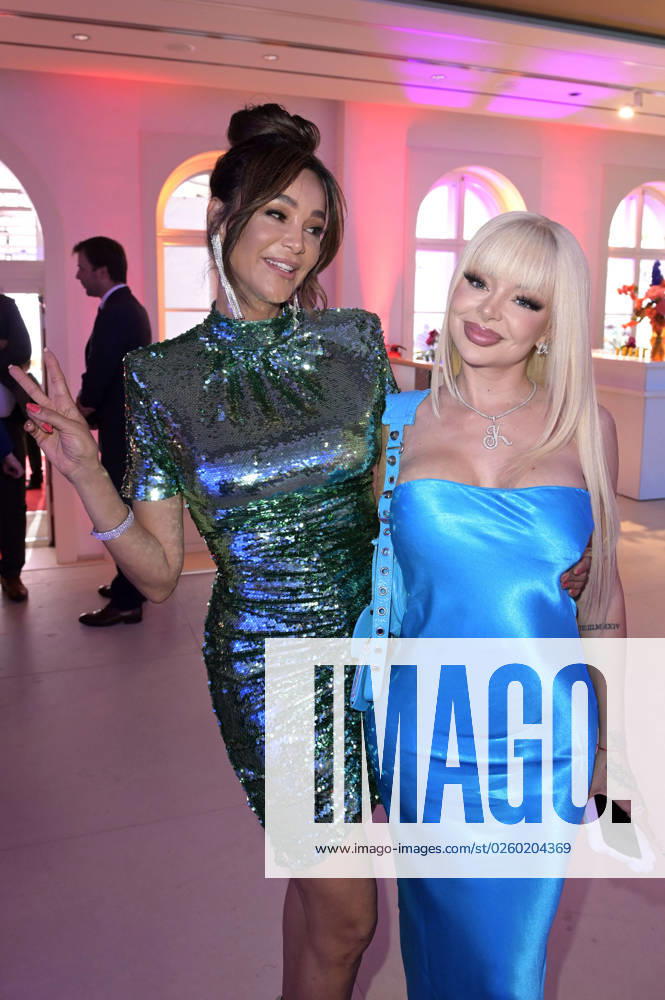 Verona Pooth und Katja Krasavice bei der Bertelsmann Party 2023 in der Bertelsmann Repräsentanz Unter den Linden. Berlin