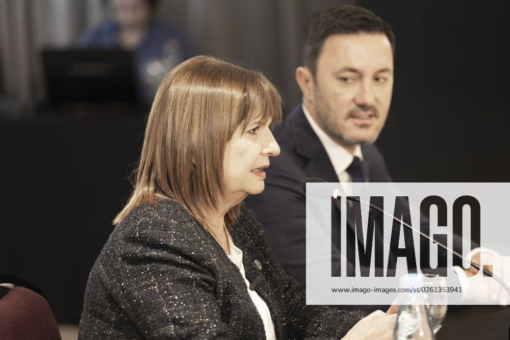 Presidential Elections 2023. Presidential pre-candidate Patricia Bullrich presented her presidential ticket La Fuerza del Cambio (The Force for Change), together with Luis Petri as pre-candidate for Vice-President. Buenos Aires Argentina