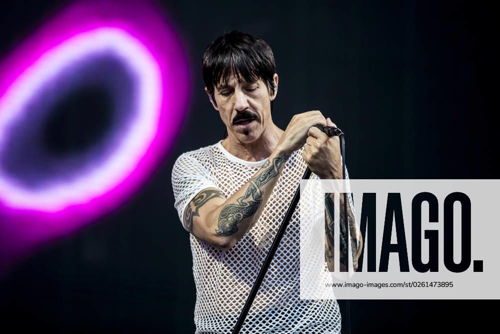 Red Hot Chili Peppers live at Tinderbox 2023, Odense, Denmark Odense, Denmark. 24th, June 2023. The American rock band Red Hot Chili Peppers performs a live concert during the Danish music festival Tinderbox 2023 in Odense. Here singer and songwriter Anthony Kiedis is seen live on stage. Odense Denmark