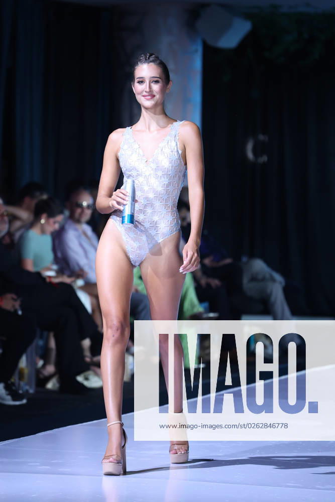 MIAMI BEACH, FLORIDA - JULY 05: A model walks the runway at Miami Swim Week - The Shows featuring designers Ema Savahl, Amarotto Swimwear, and Paola Estefania on day 1 at the SLS Hotel South Beach benefitting the Little Lighthouse Foundation on July 5, 2023 in Miami, Florida. ...People: Model Miami Beach United States Of America - ZUMAs214 20230705_zba_s214_019
