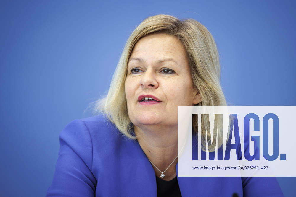 Nancy Faeser, Bundesministerin fuer Inneres und Heimat, aufgenommen im Rahmen der Bundespressekonferenz. Berlin, 07.07.2023. Berlin Deutschland
