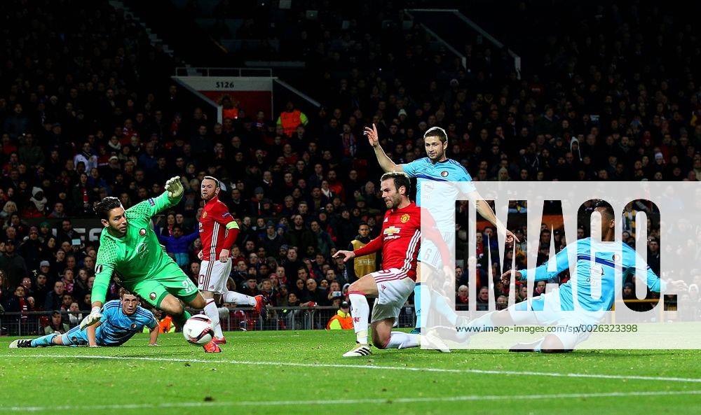Juan Mata of Manchester United ManU scores his sides second goal during the UEFA Europa League match at Old Trafford, Manchester. Picture date: November 24th 2016. Pic Matt McNulty Sportimage .
