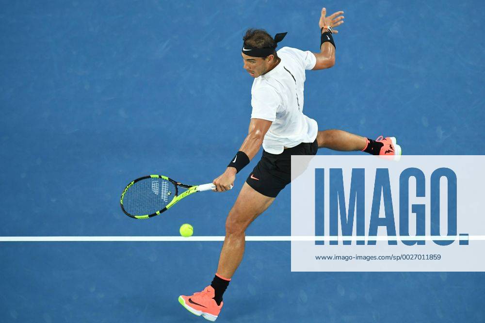 Rafael Nadal of Spain in action in the Men s Final against Roger Federer of Switzerland on day 14 of the 2017 Australian Open Grand Slam tennis tournament in Melbourne, Australia. Cal Media Tennis 2017: Australian Open Jan 29 - ZUMAc04_ 20170129_zaf_c04_032
