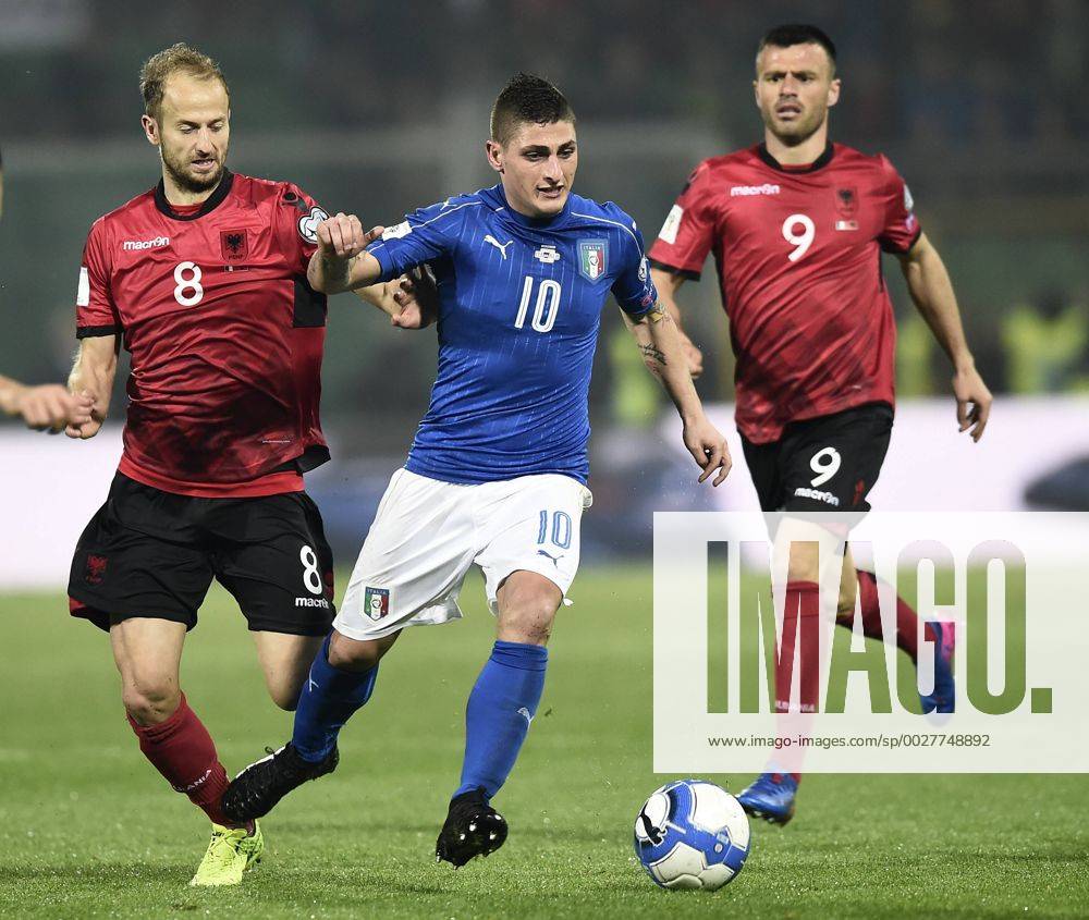 Db Palermo 24 03 2017 - qualificazione Mondiali Russia 2018 Italia-Albania foto Daniele Buffa Image nella foto: Marco Verratti-Migjen Basha-Ledian Memushaj