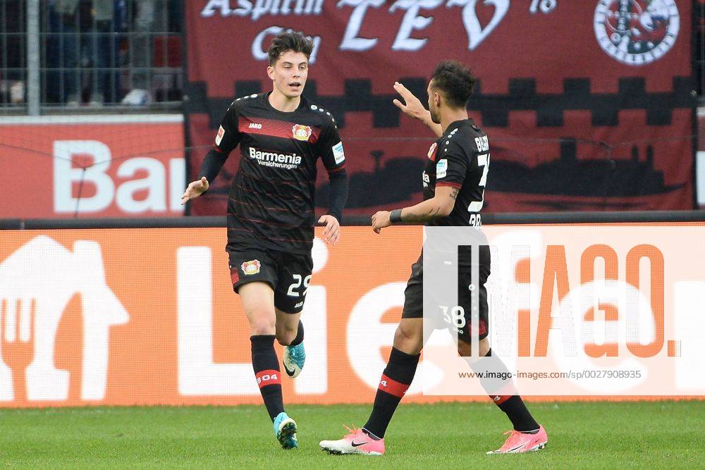 Fussball - Saison 2016 2017 - 1. Bundesliga - 26. Spieltag: Bayer 04 Leverkusen - VfL Wolfsburg - AuWo - Torjubel Kai Havertz nach Tor zum 3:3
