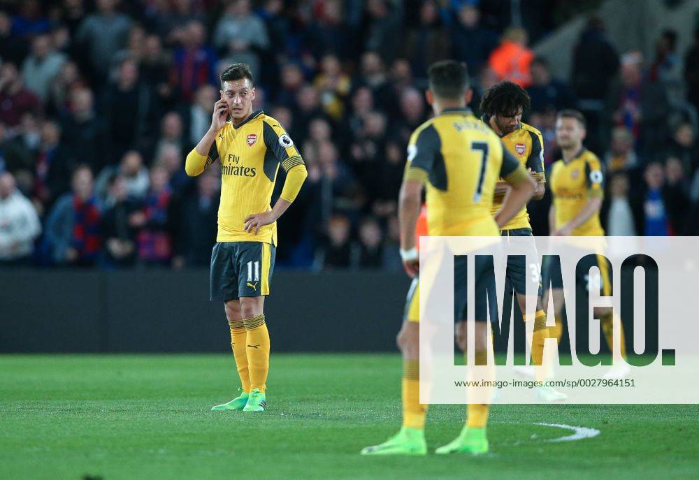 Arsenal s Mesut Ozil looks on dejected after going 1-0 down during the Premier League match at Selhurst Park Stadium, London. Picture date: April 10th, 2017. Pic credit should read: David Klein Sportimage .