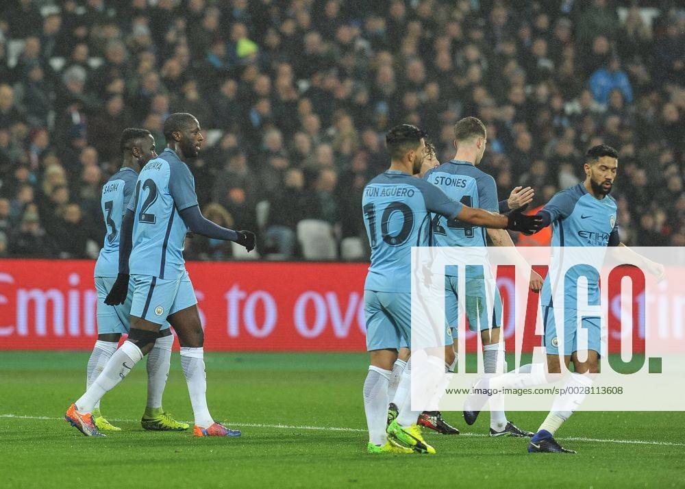Yaya Touré of Manchester City celebrates scoring the opening goal during the The FA Cup third round match between West Ham United and Manchester City at the London Stadium, Queen Elizabeth Olympic Park , London, England on 6 January 2017.