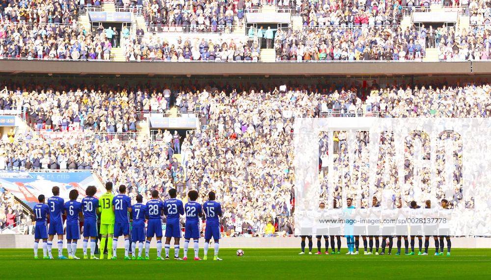 - SPORT April 22nd 2017, Wembley Stadium, London England; Emirates FA Cup semi-final Chelsea versus Tottenham Hotspur; Both teams observe a minutes applause before kick off, in memory of Uho Ehiogu, who sadly passed away this week Kertonx ActionPlus11870808