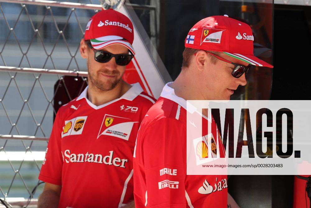 Russian Grand Prix, Sochi 27 - 30 April 2017 27.04.2017 - Sebastian Vettel (GER) Scuderia Ferrari SF70H and Kimi Raikkonen (FIN) Scuderia Ferrari SF70H