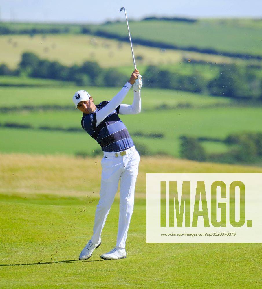 July 8th 2017, Portstewart Golf Club, Portstewart, Northern Ireland; Dubai Duty Free Irish Open Golf Championship, Day 3; Benjamin Hebert (FRA) watches his shot make the 18th green during the third round of the Dubai Duty Free Irish Open Cookex ActionPlus11899109