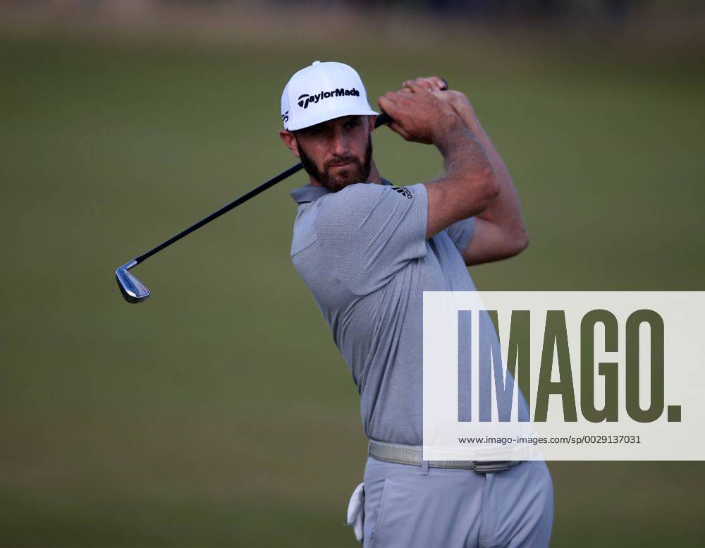 20th July 2017, Royal Birkdale Golf Club, Southport, England; The 146th Open Golf Championship, First round; Dustin Johnson (USA) intently follows the flight of his approach shot to the par five 15th hole Blunsdenx ActionPlus11904118
