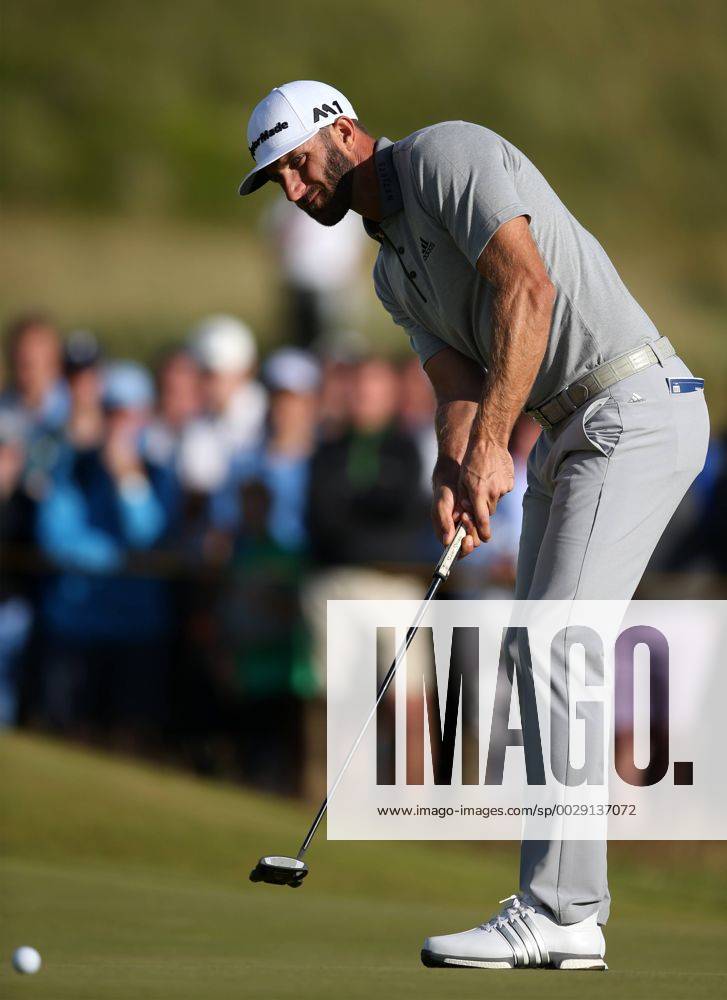 20th July 2017, Royal Birkdale Golf Club, Southport, England; The 146th Open Golf Championship, First round; Dustin Johnson (USA) putts for birdie on the 15th green Blunsdenx ActionPlus11904129