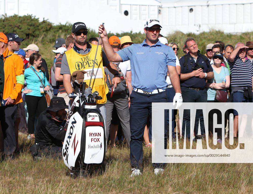 20th July 2017, Royal Birkdale Golf Club, Southport, England; The 146th Open Golf Championship, First round; Ryan Fox (NZ) consults his caddie on the 15th hole before playing his second shot Blunsdenx ActionPlus11904420