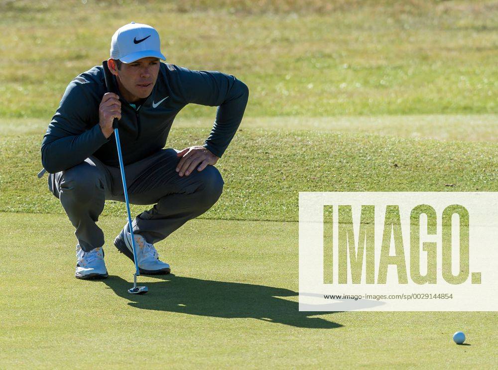 20th July 2017, Royal Birkdale Golf Club, Southport, England; The 146th Open Golf Championship, First round; Paul Casey (ENG) lines up his putt on the 18th green Blunsdenx ActionPlus11904426