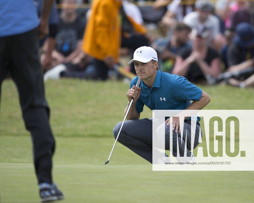 23rd July 2017, Royal Birkdale Golf Club, Southport, England; The 146th Open Golf Championship, fourth round ; Jordan Spieth (USA) prepares to putt on the 7th green Blunsdenx ActionPlus11905913