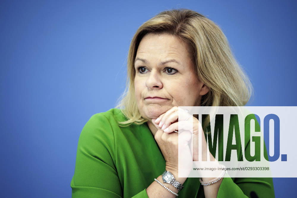 Nancy Faeser, Bundesministerin fuer Inneres und Heimat, aufgenommen im Rahmen der Bundespressekonferenz zum Thema Lagebild haeusliche Gewalt und Start der Studie LeSuBia. Berlin, 11.07.2023. Berlin Deutschland