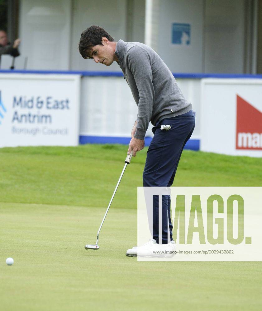 August 11th 2017, Galgorm Castle Golf Club, Galgorm, Northern Ireland; Northern Ireland Open, 2nd Round; Dermot Mcelroy (NIR) putts on the 18th Cookex ActionPlus11914516