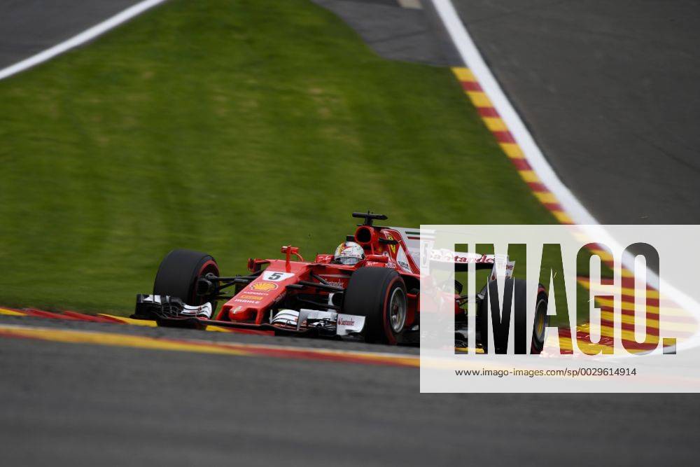 Ferrari s German driver Sebastian Vettel pictured during the free practice for the Grand Prix F1 of Belgium race, in Spa-Francorchamps, Friday 25 August 2017. The Spa-Francorchamps Formula One Grand Prix takes place this weekend, from August 25th to August 27th. NICOLASxLAMBERT x05152209x