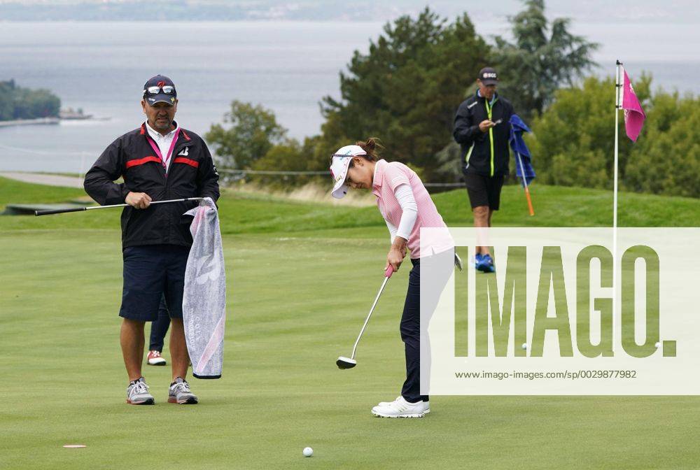 Golf: Miyazato hoping to close out career with coveted major title Ai Miyazato of Japan putts during a practice round for the Evian Championship at Evian Resort Golf Club in Evian-les-Bains, France, on Sept. 12, 2017. Miyazato, who won the tournament in 2009 and 2011 before it became a major in 2013, will retire at the end of the event starting Sept. 14.