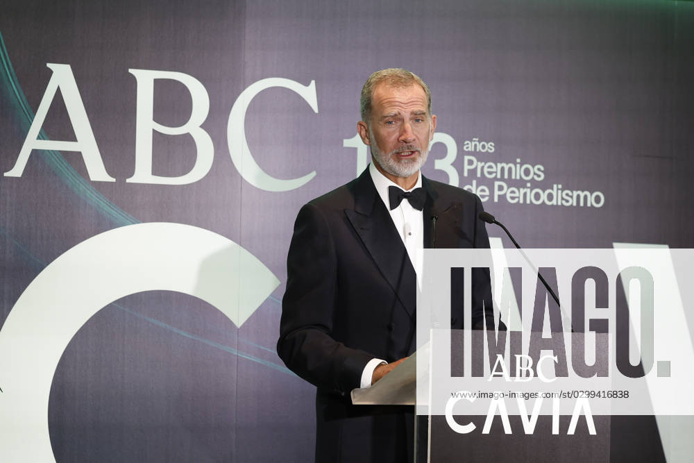 Spain s King Felipe VI delivers a speech at ABC Journalism Awards gala in Madrid, Spain, 17 July 2023. ABC Journalism Awards gala in Madrid !ACHTUNG: NUR REDAKTIONELLE NUTZUNG!