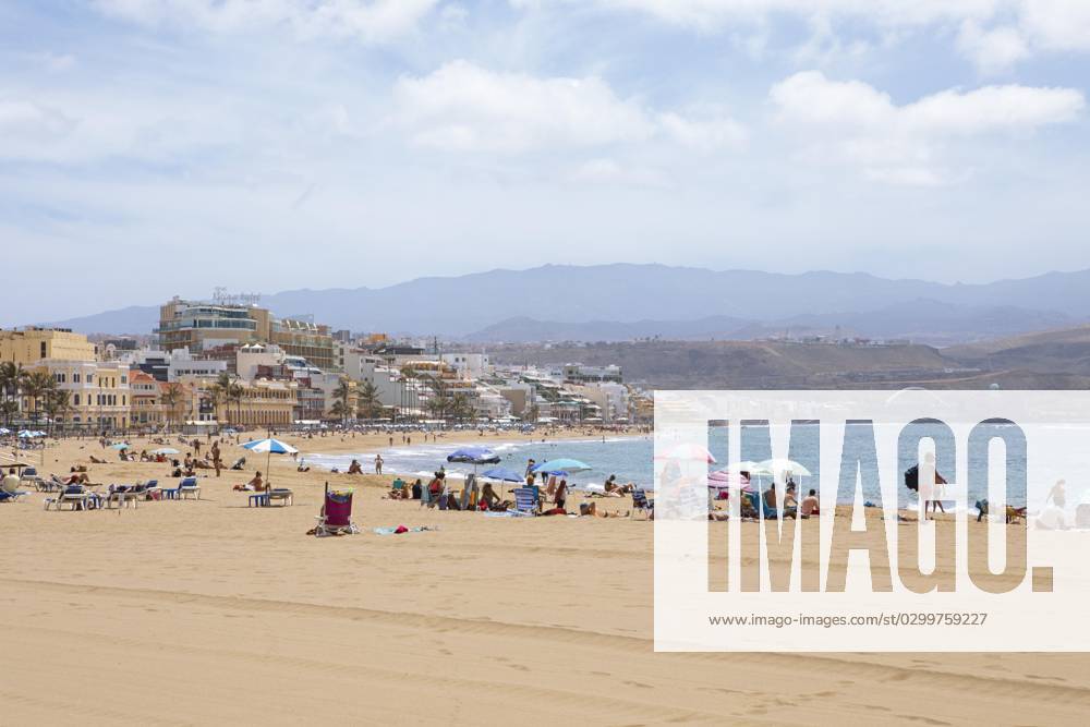 Strand Playa de las Canteras, Las Palmas, Provinz Las Palmas, Gran Canaria, Kanarische Inseln, Spanien, Europa