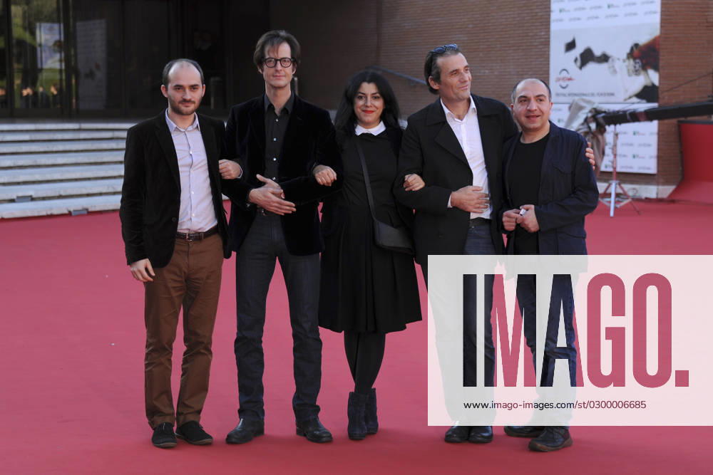 7th Rome Film Festival - La Bande Des Jotas Premiere Ali Mafakheri, Mattias Ripa, Marjane Satrapi, Stephane Roche and Christian Pirjol attending the La Bande Des Jotas premiere as part of the 7th Rome Film Festival at Auditorium Parco Della Musica in Rome, Italy on November 16, 2012. Photo by Aurore Marechal ABACAPRESS.COM Rome Italy