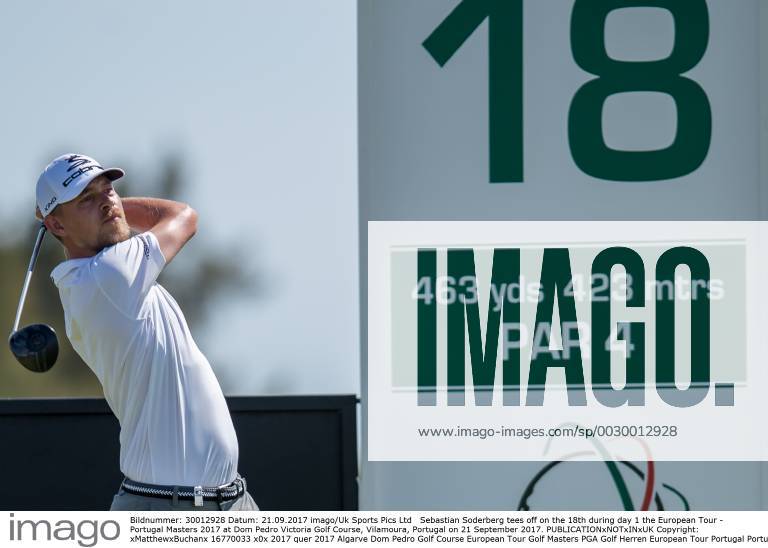 Sebastian Soderberg tees off on the 18th during day 1 the European Tour - Portugal Masters 2017 at Dom Pedro Victoria Golf Course, Vilamoura, Portugal on 21 September 2017.